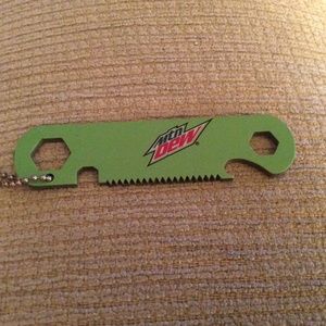 Mtn Dew Keychain Bottle Opener and Skateboard Tool